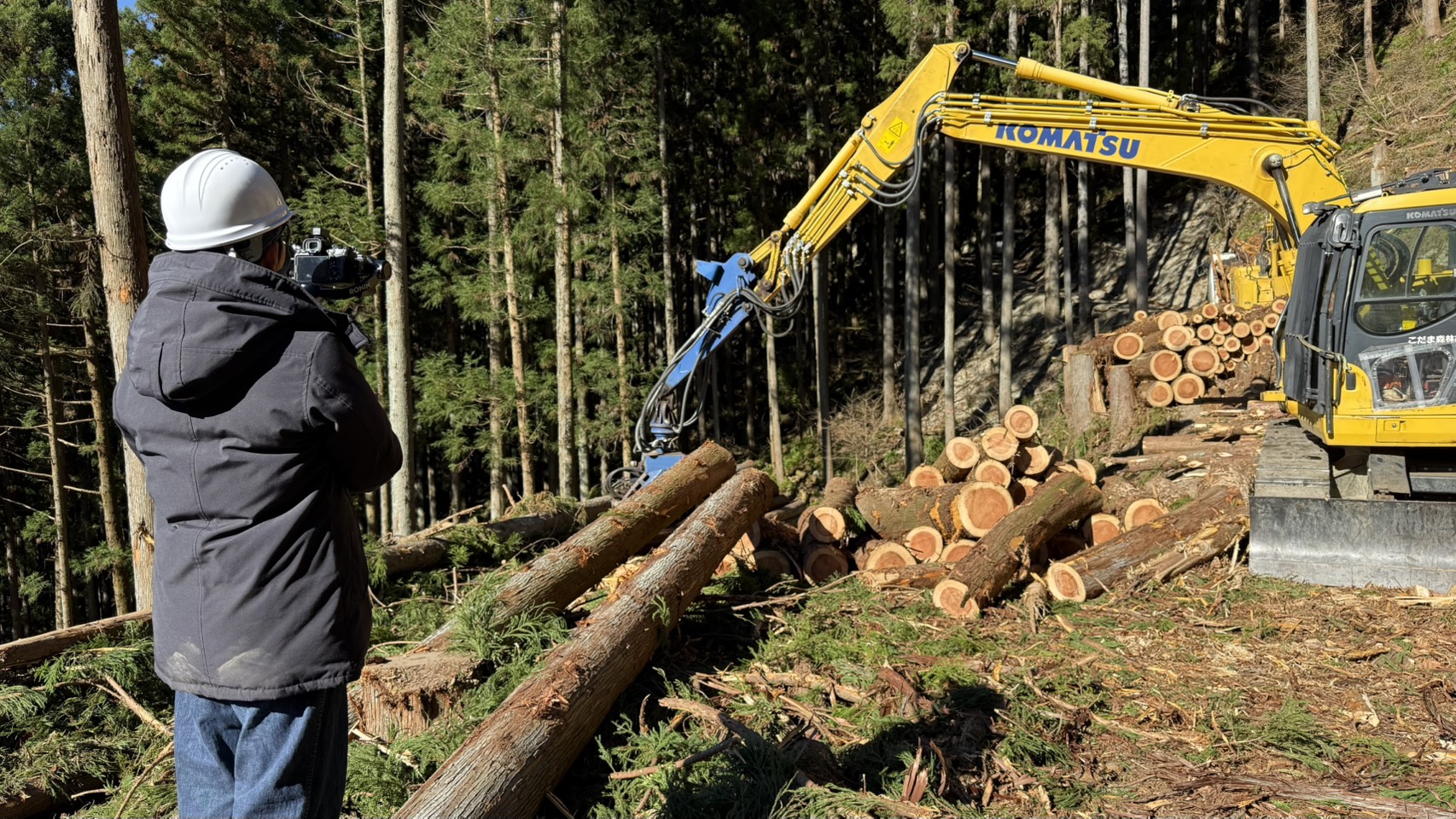 高性能林業機器の撮影