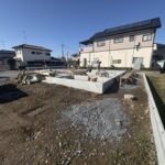 基礎周りの養生張り