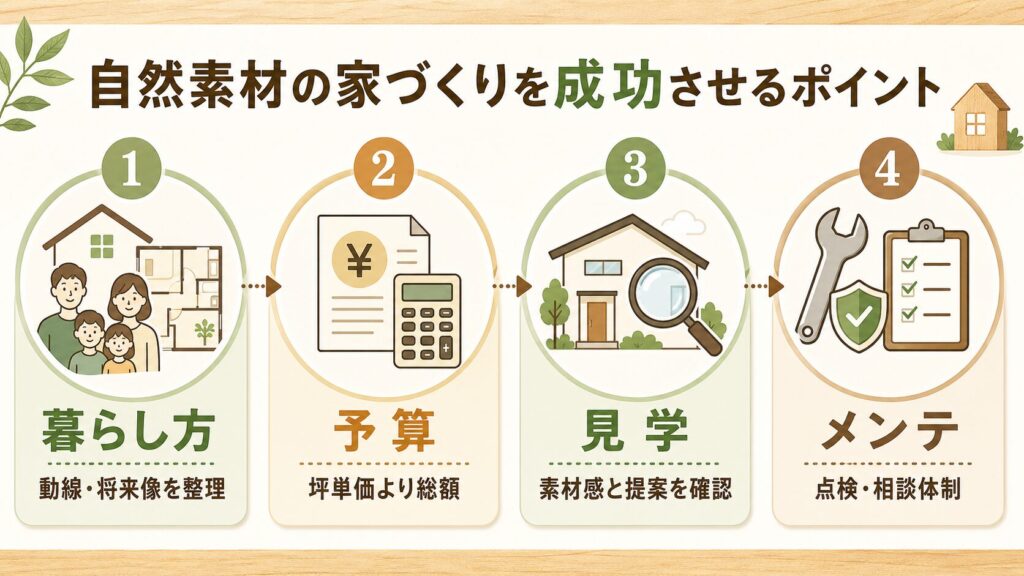 自然素材の家づくりを成功させるポイント