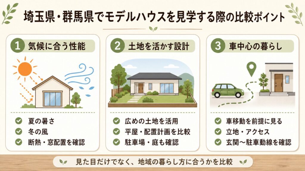 埼玉県・群馬県でモデルハウスを見学する際の比較ポイント