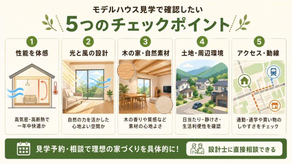 モデルハウス見学で確認したい5つのチェックポイント