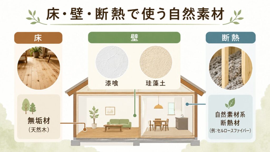 自然素材の家でよく使う素材の種類