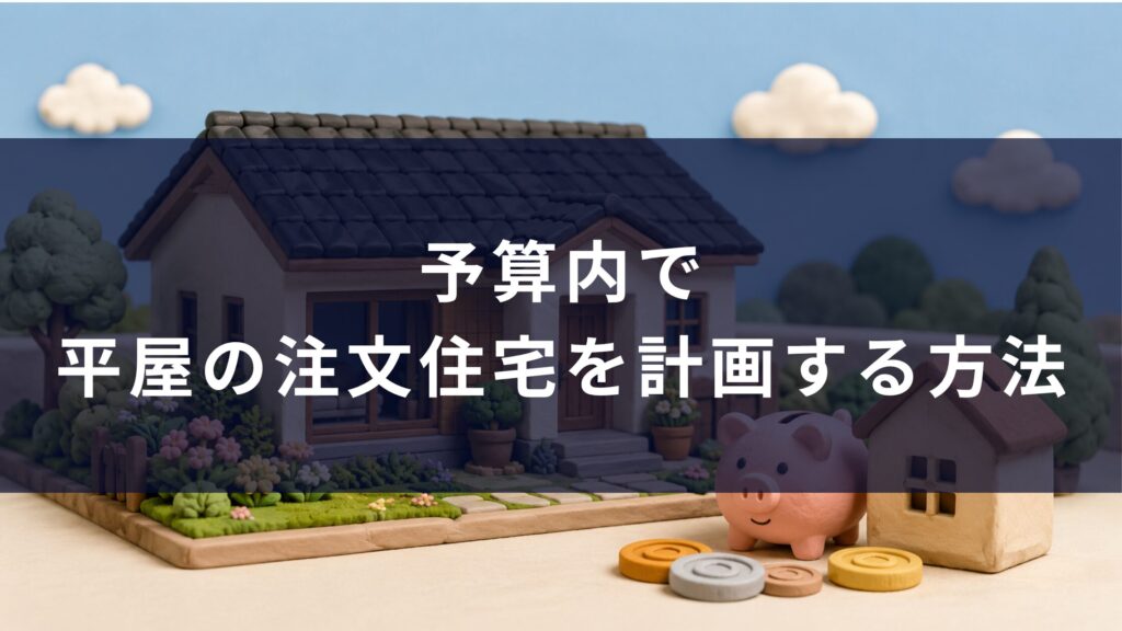 予算内で平屋の注文住宅を計画する方法
