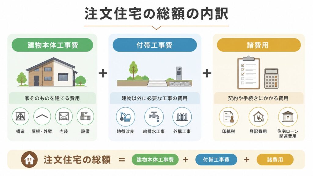 注文住宅の総額の内訳