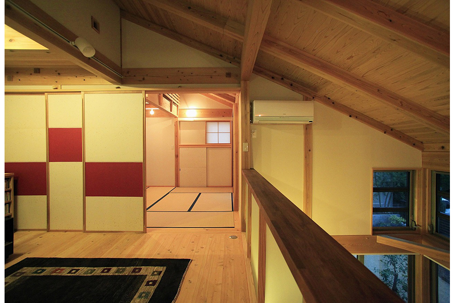 桐生市の木の家・無垢材の家の施工事例：リビング