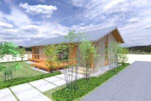 陽の栖小林建設が埼玉県熊谷市に建てた新築注文住宅の完成見学会の外観パース