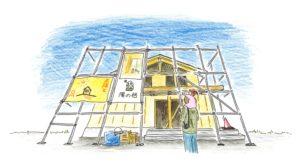 陽の栖小林建設が建てる新築注文住宅について工事中の家を体感する見学会のイメージイラスト
