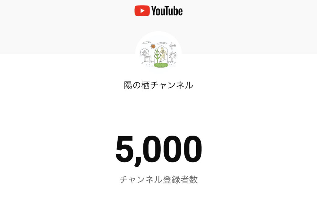 youtube登録者数5000人