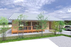 陽の栖小林建設が群馬県高崎市に建てた新築注文住宅の完成見学会を行うお家の外観パース