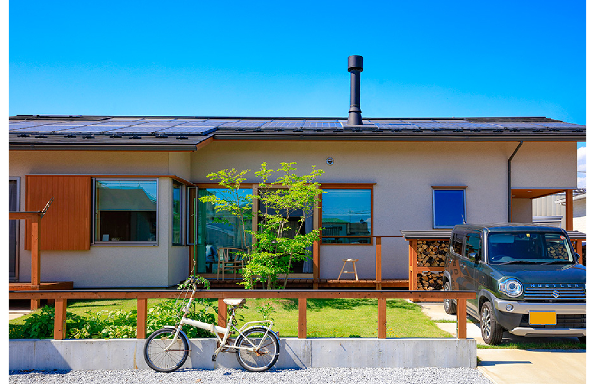 群馬県邑楽郡邑楽町に家の中心に薪ストーブのある暖かい注文住宅の”木の家”が建ちました。