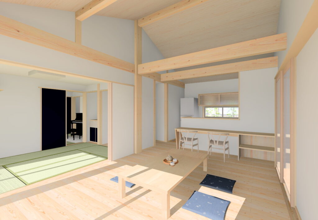 陽の栖小林建設が埼玉県羽生市に建てた新築注文住宅の内観パース