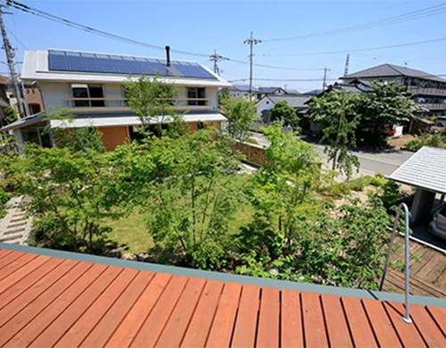 ギャラリーhinosumikaモデルハウス新・高崎展示場のこだわり：建物配置と植栽計画