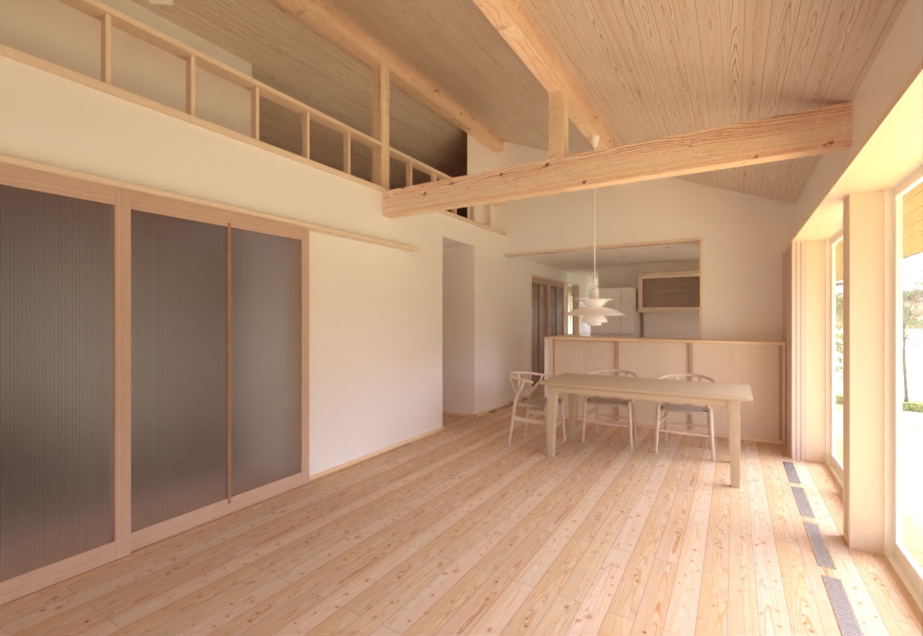 陽の栖小林建設が埼玉県行田市に建てる新築注文住宅の内観パース