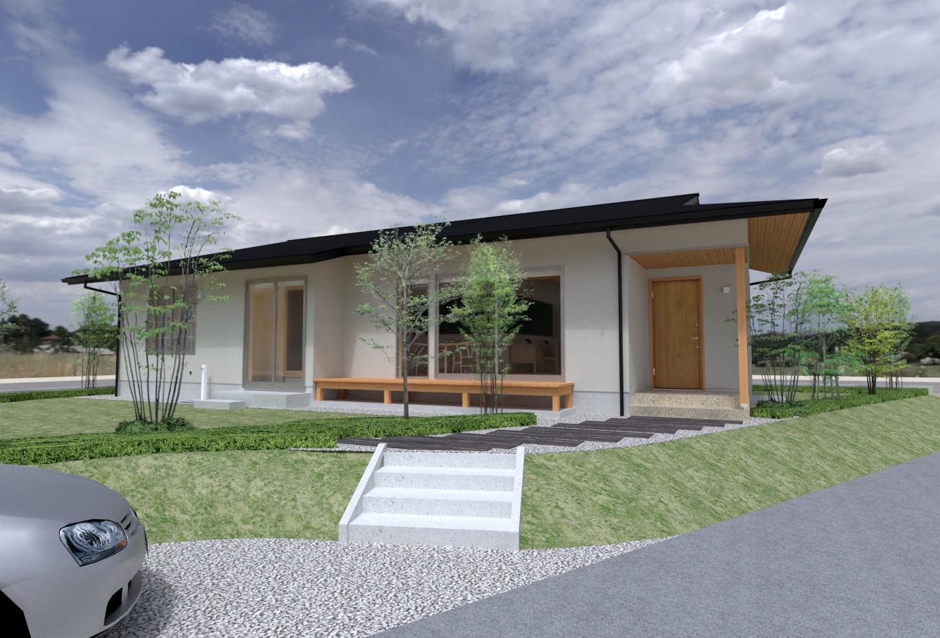 陽の栖小林建設が埼玉県大里郡寄居町に建てる新築注文住宅の外観パース