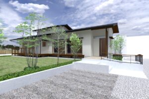 陽の栖小林建設が群馬県高崎市に建てた新築注文住宅の外観パース