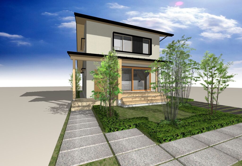 陽の栖小林建設が埼玉県深谷市に建てた新築注文住宅の外観パース