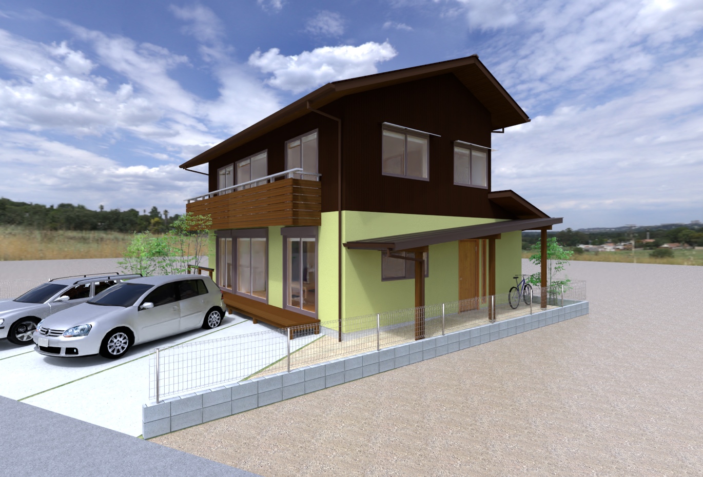 陽の栖小林建設が埼玉県本庄市に建てる新築注文住宅の外観パース