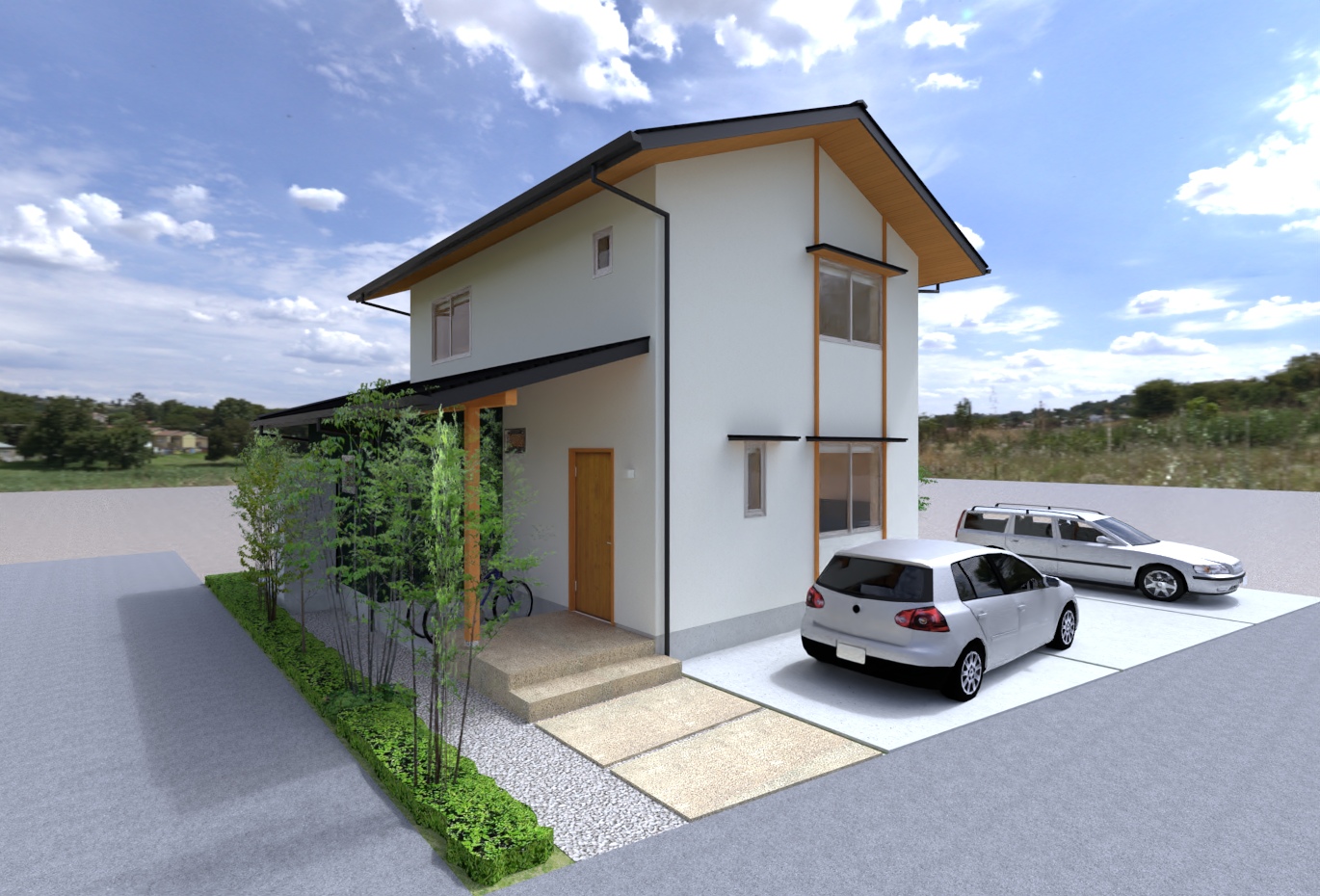 陽の栖小林建設が埼玉県行田市に建てる新築注文住宅の外観パース