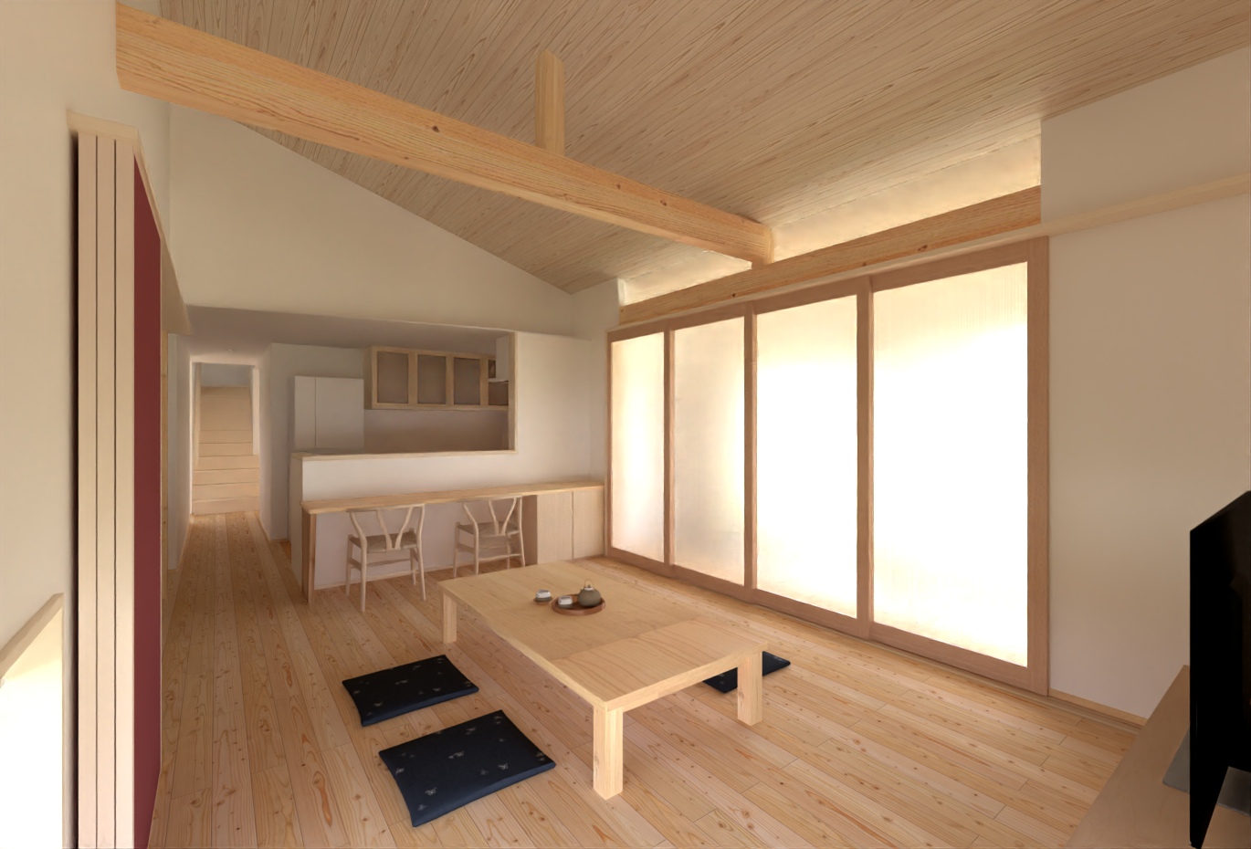 陽の栖小林建設が埼玉県熊谷市に建てる新築注文住宅の内観パース