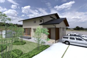陽の栖小林建設が埼玉県秩父市に建てた新築注文住宅の完成見学会の外観パース