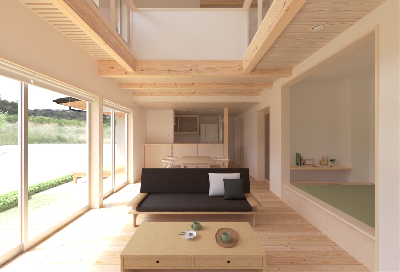 陽の栖小林建設が埼玉県本庄市に建てる新築注文住宅の内観パース