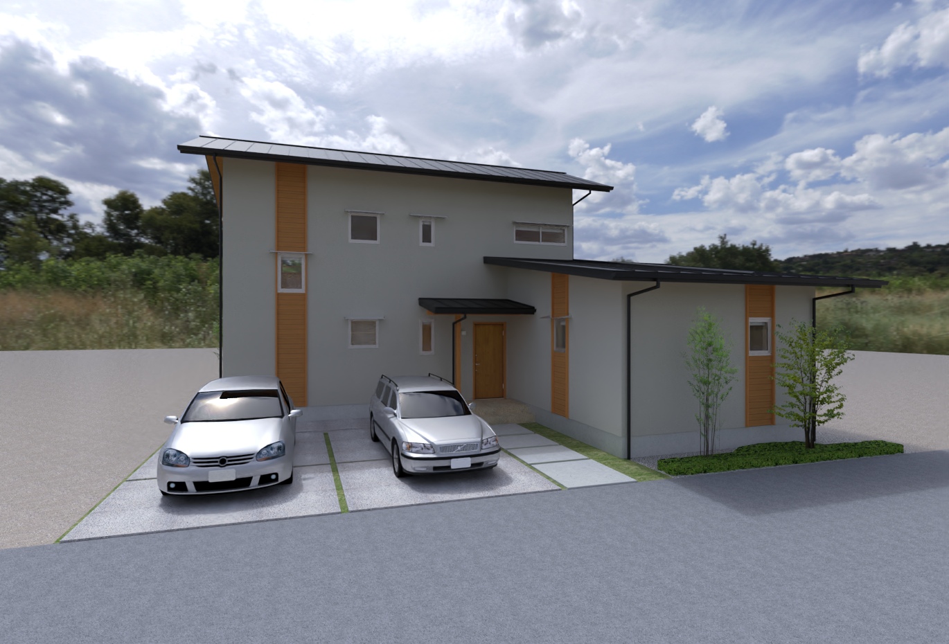 陽の栖小林建設が埼玉県本庄市に建てる新築注文住宅の外観パース