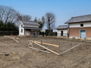 水盛りを行い基礎工事が始まりました