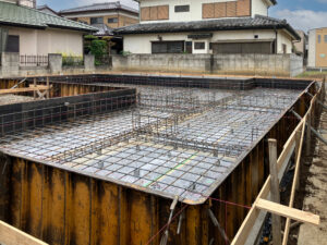 基礎配筋が完了しました