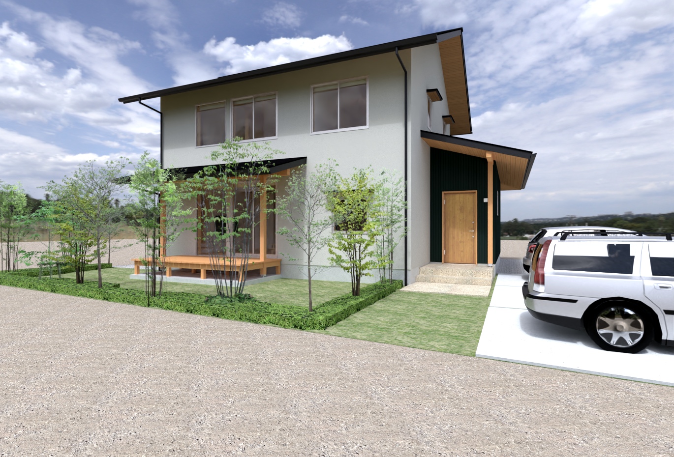 陽の栖小林建設が群馬県前橋市に建てる新築注文住宅の外観パース