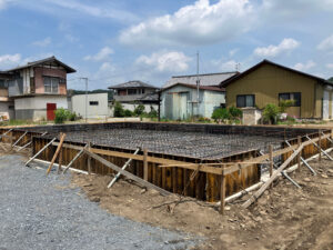 基礎配筋が完了しました