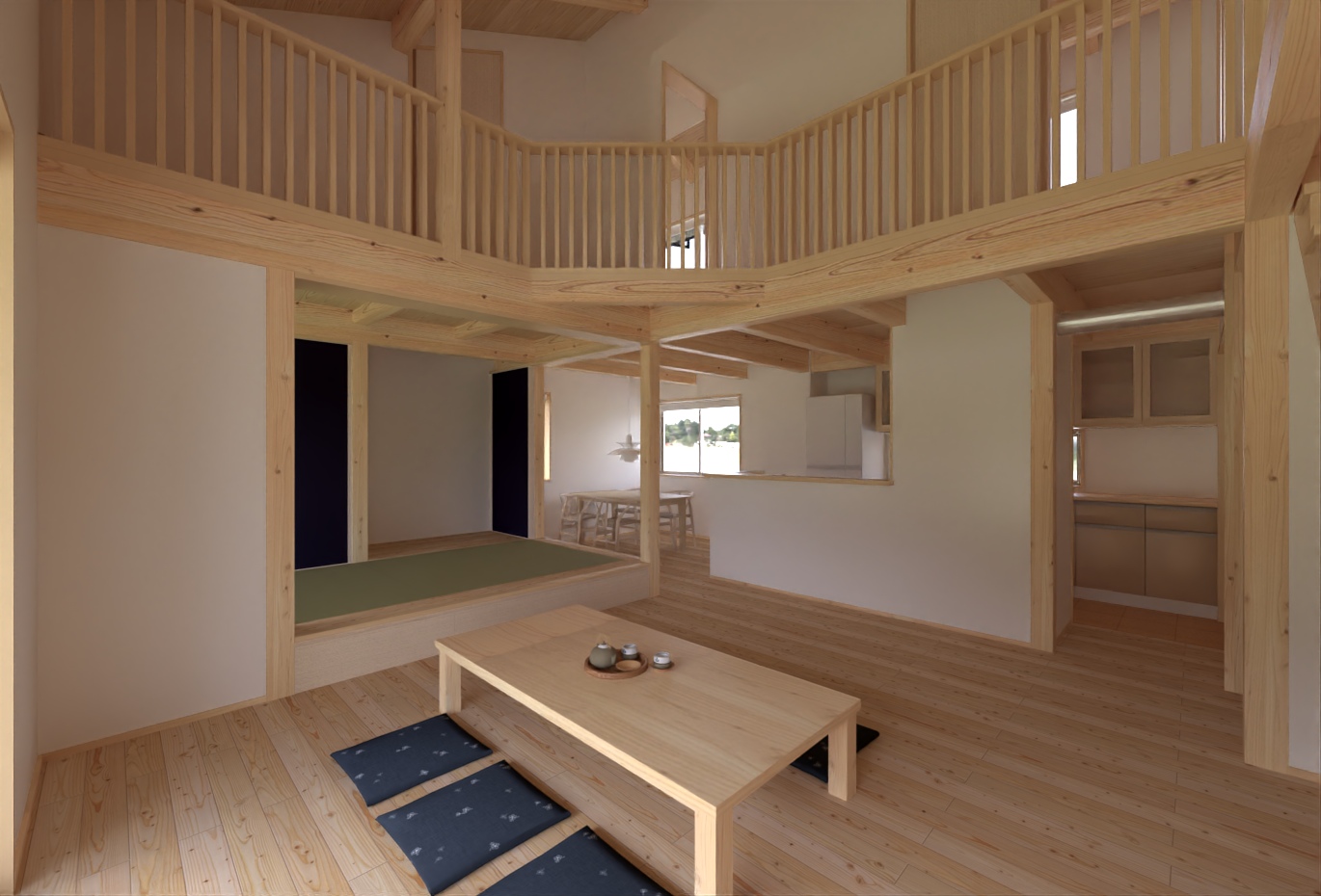陽の栖小林建設が埼玉県熊谷市に建てる新築注文住宅の内観パース