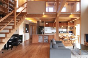 桜キッチンのある大屋根の家