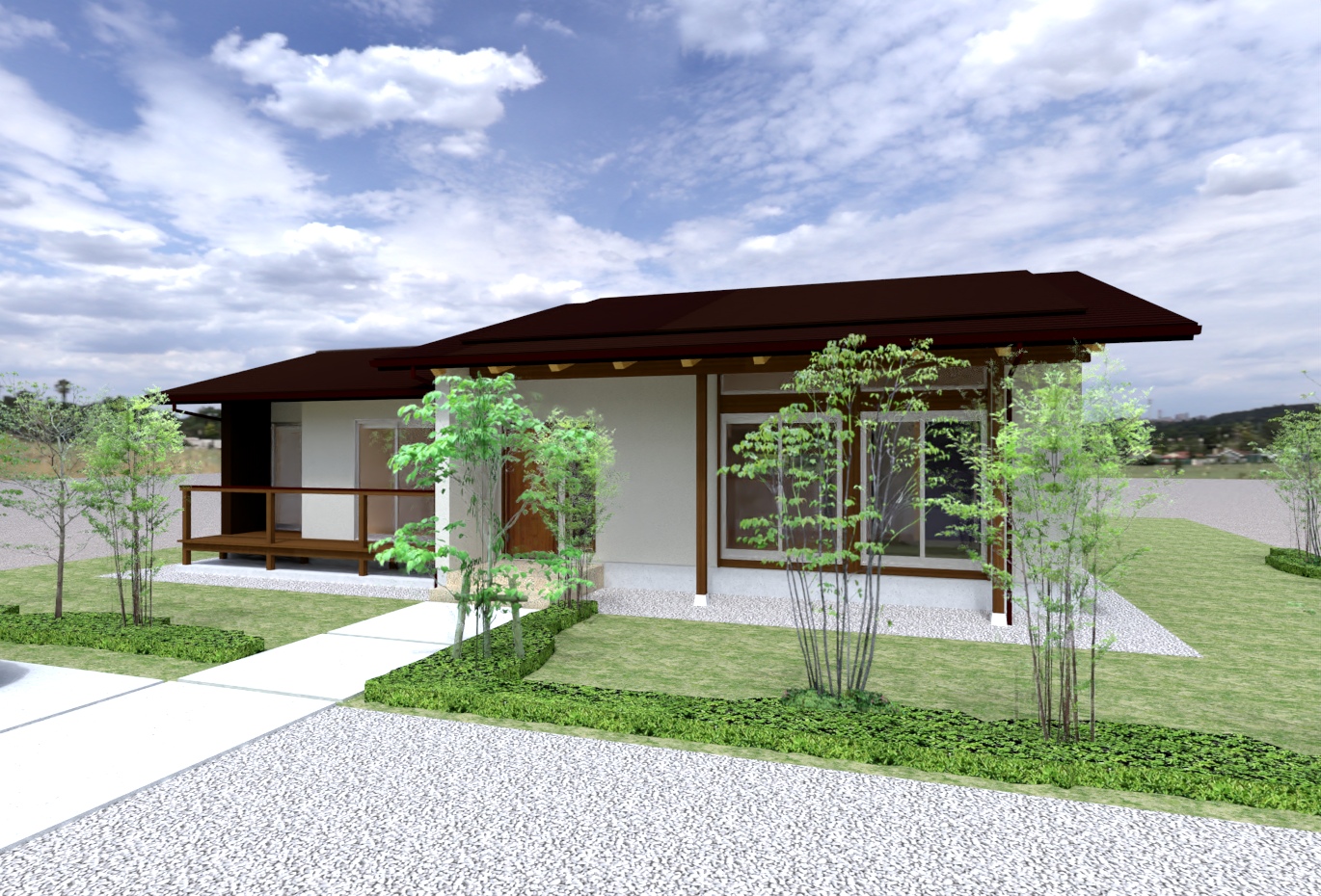陽の栖小林建設が埼玉県児玉郡美里町に建てる新築注文住宅の外観パース