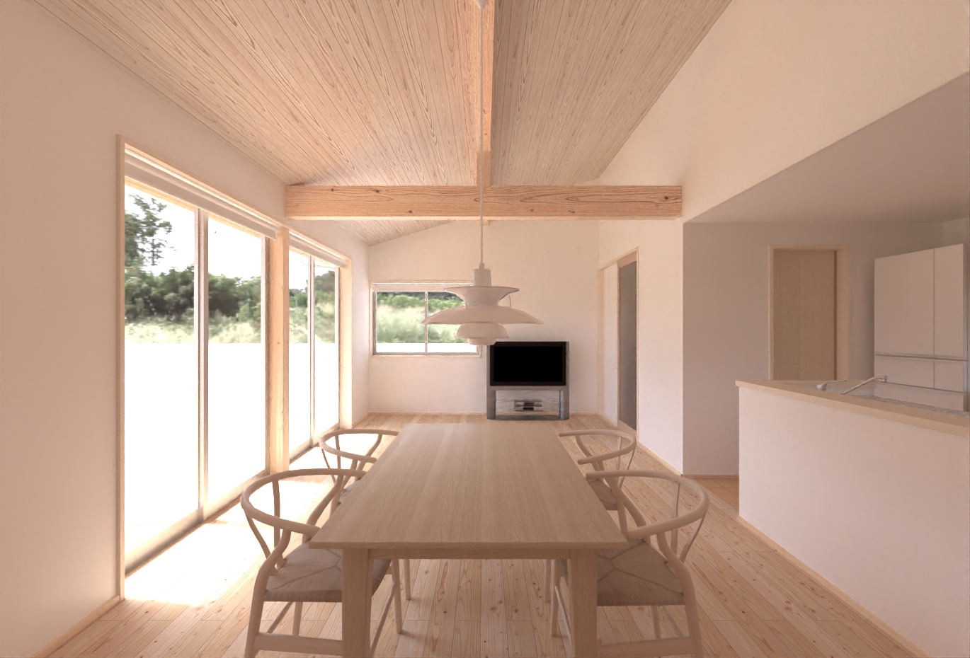 陽の栖小林建設が埼玉県大里郡寄居町に建てる新築注文住宅の内観パース