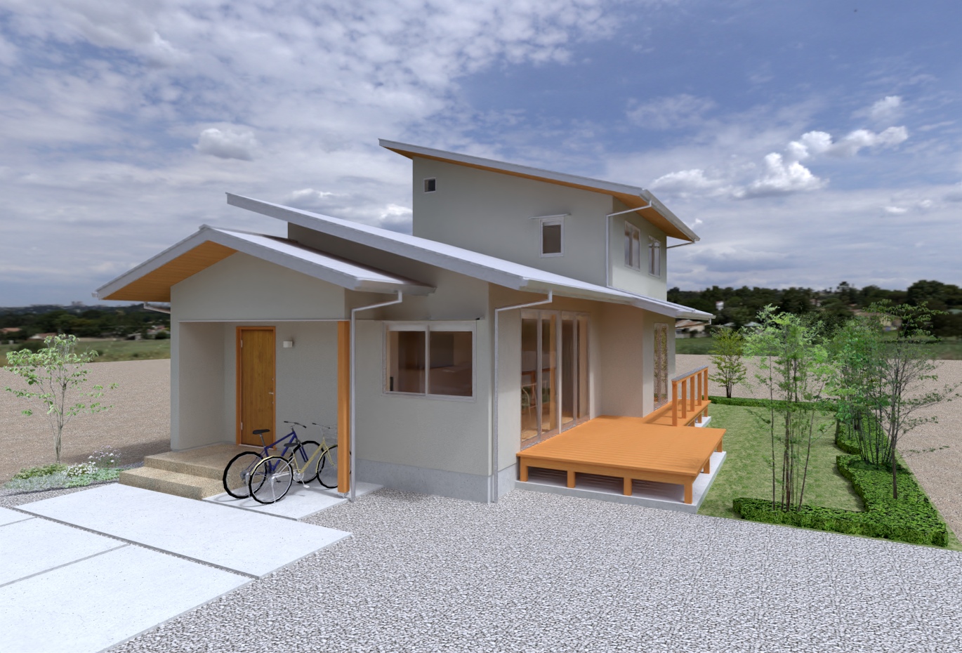 陽の栖小林建設が埼玉県大里郡寄居町に建てる新築注文住宅の外観パース