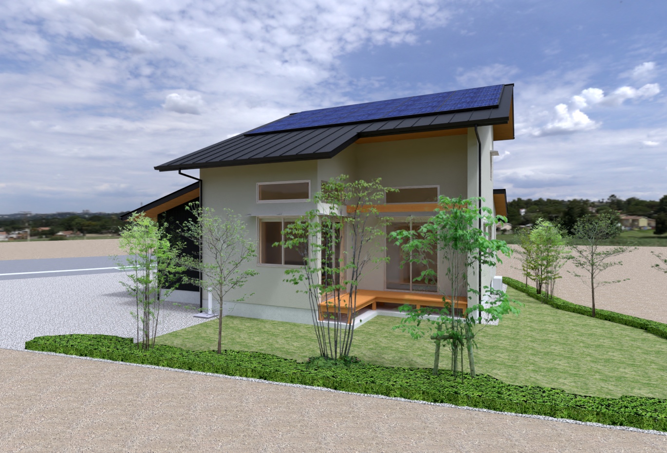 陽の栖小林建設が群馬県高崎市に建てる新築注文住宅の外観パース