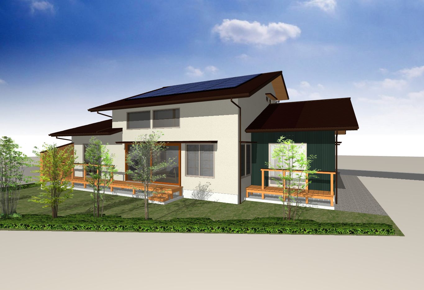 陽の栖小林建設が群馬県前橋市に建てる新築注文住宅の外観パース