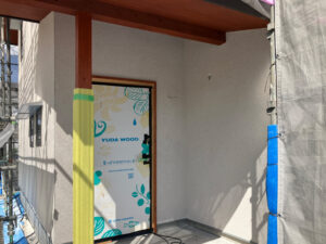 外壁リシン仕上げが完了しました