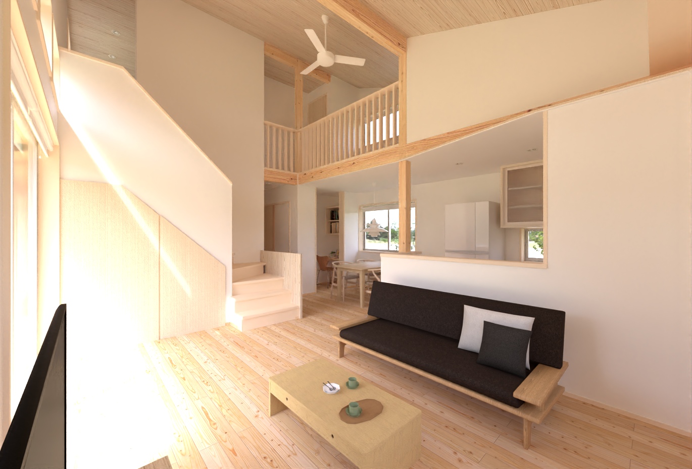 陽の栖小林建設が埼玉県大里郡寄居町に建てる新築注文住宅の内観パース