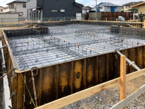 基礎配筋が完了しました