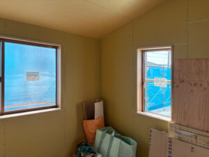 ２Ｆ子供部屋の壁と天井の下地が完了しました