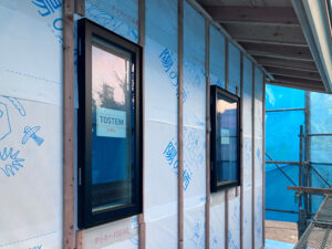 透湿シートと通気胴縁を施工しました